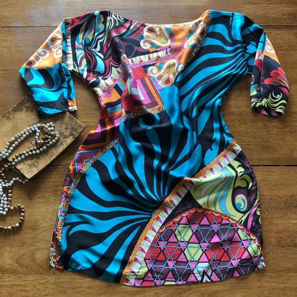 COPY - COPY - Cache 100% silk dress size M - Picture 4 of 5